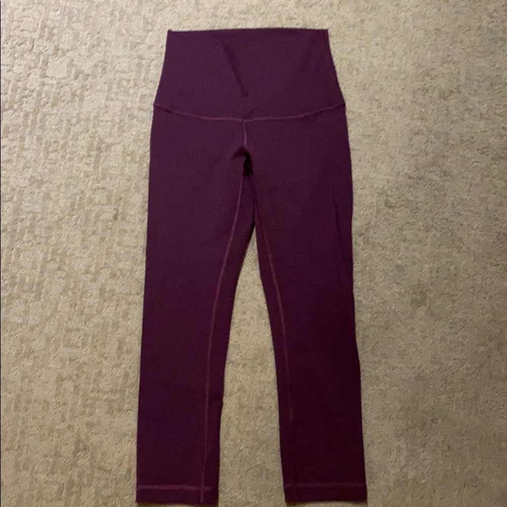 LuLuLemon High Waist Wunder Under Plum Crop